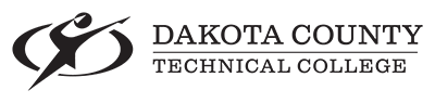 Dakota county technical college black and white logo