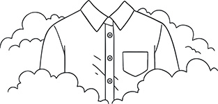 button up dress shirt floating in clouds
