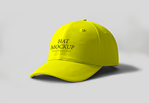 neon yellow ballcap with design, designed ballcaps