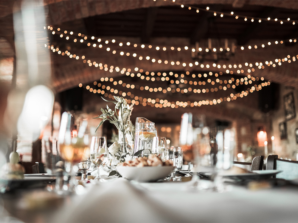 Elegant wedding reception setup