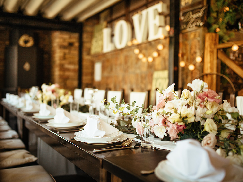 Wedding table setup